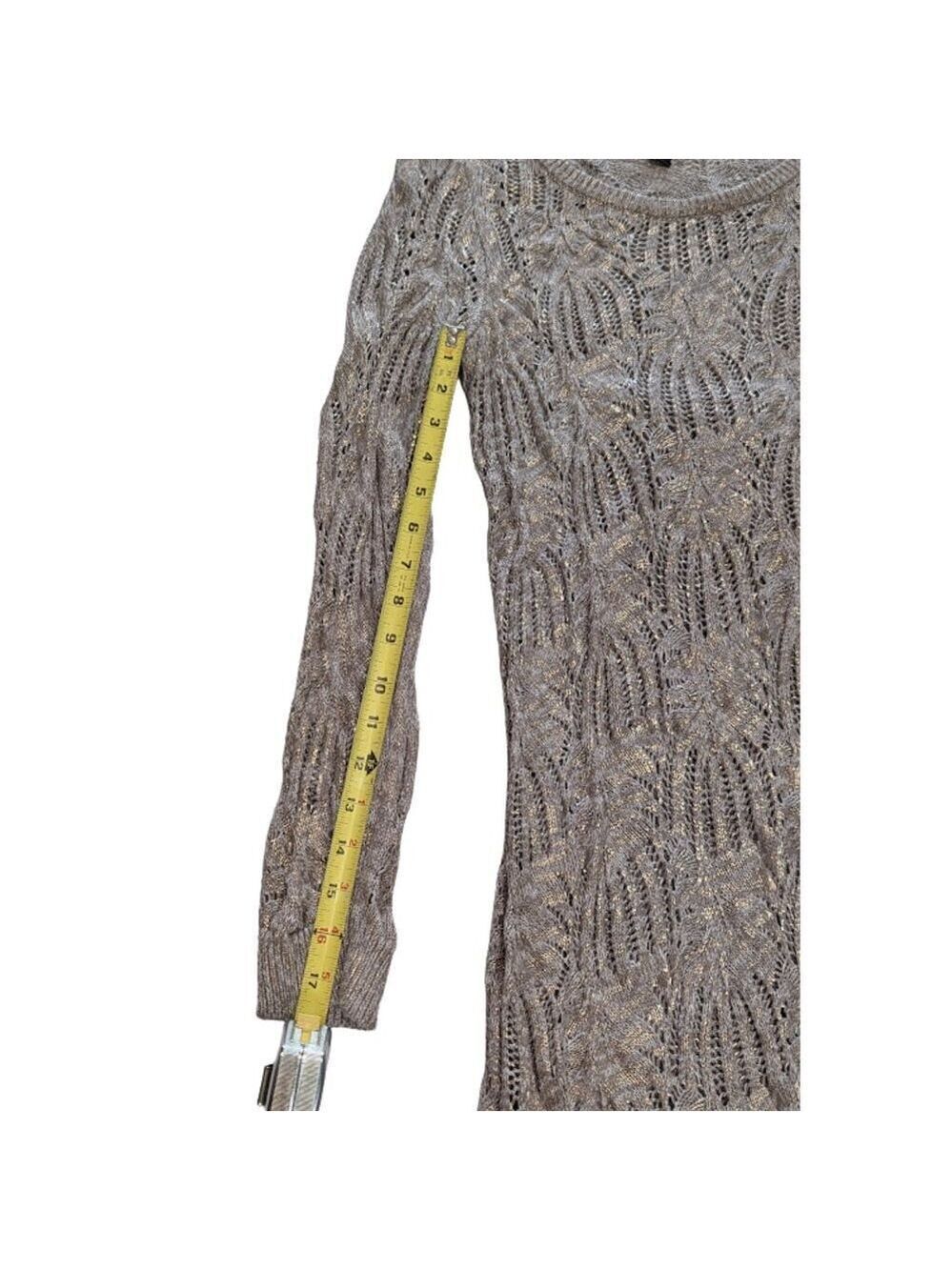 INC International Concepts Metallic Knit Sweater Dress | Size L - Picture 9 of 11